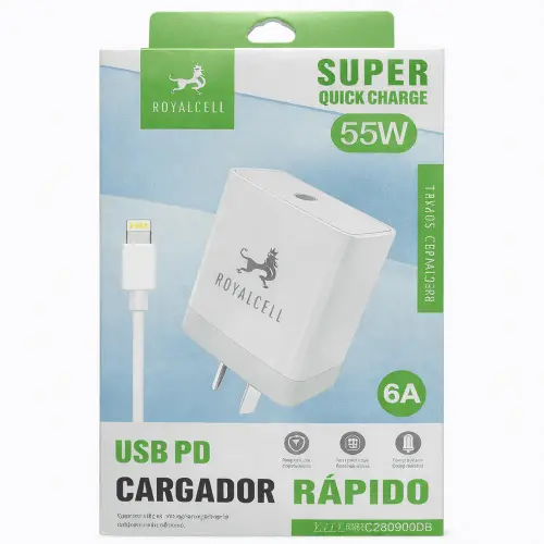 Cargador USB C y cable tipo C a iPhone 55W desarmado RC9006000B