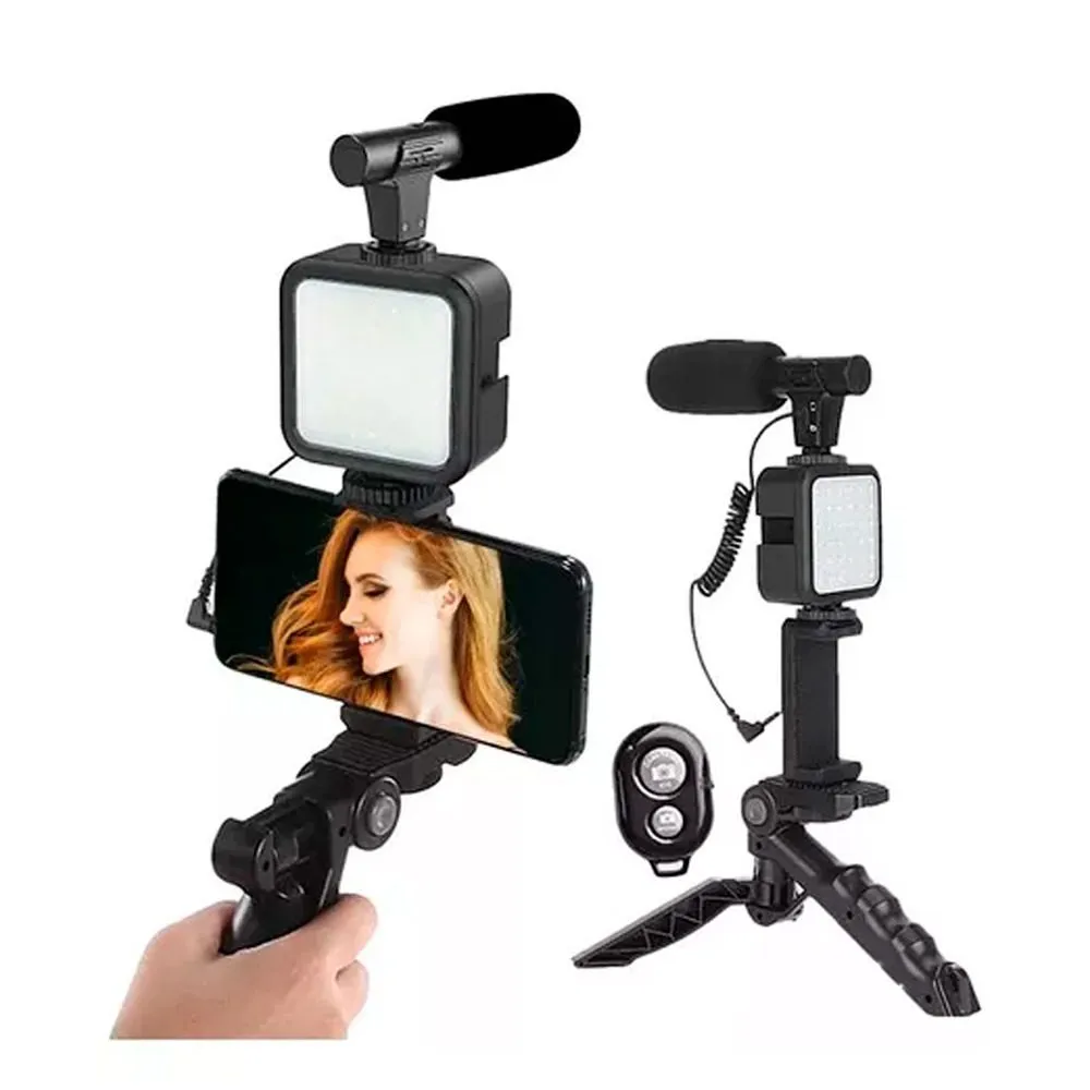 Trípode multifunción c/luz LED y micrófono AY-49/51007