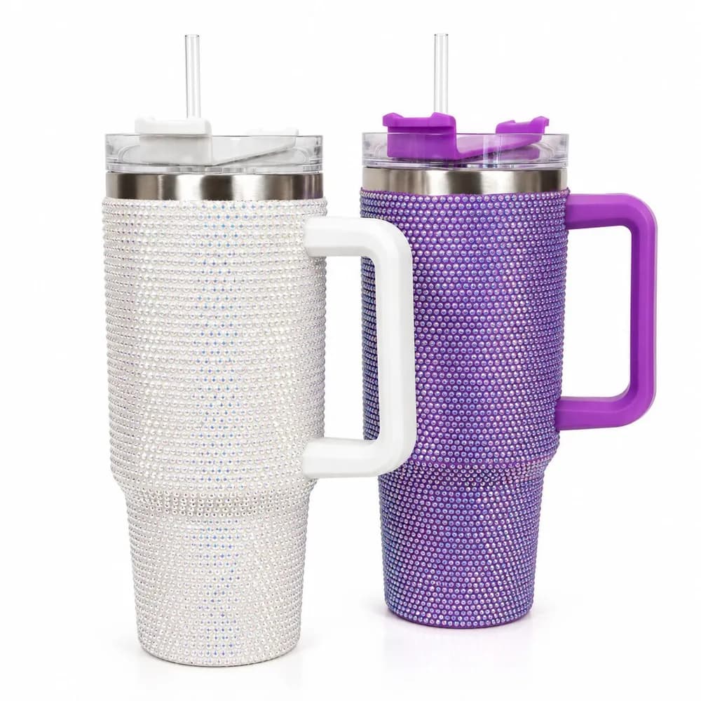 Vaso térmico con manija y sorbete 1200ml glow