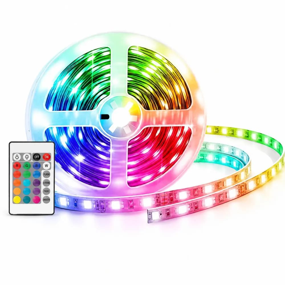 Tira LED 5050 RGB 5M 12V c/control remoto LED-9726/HT-09