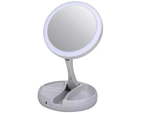 Espejo LED luz fría doble con aumento USB JS-988