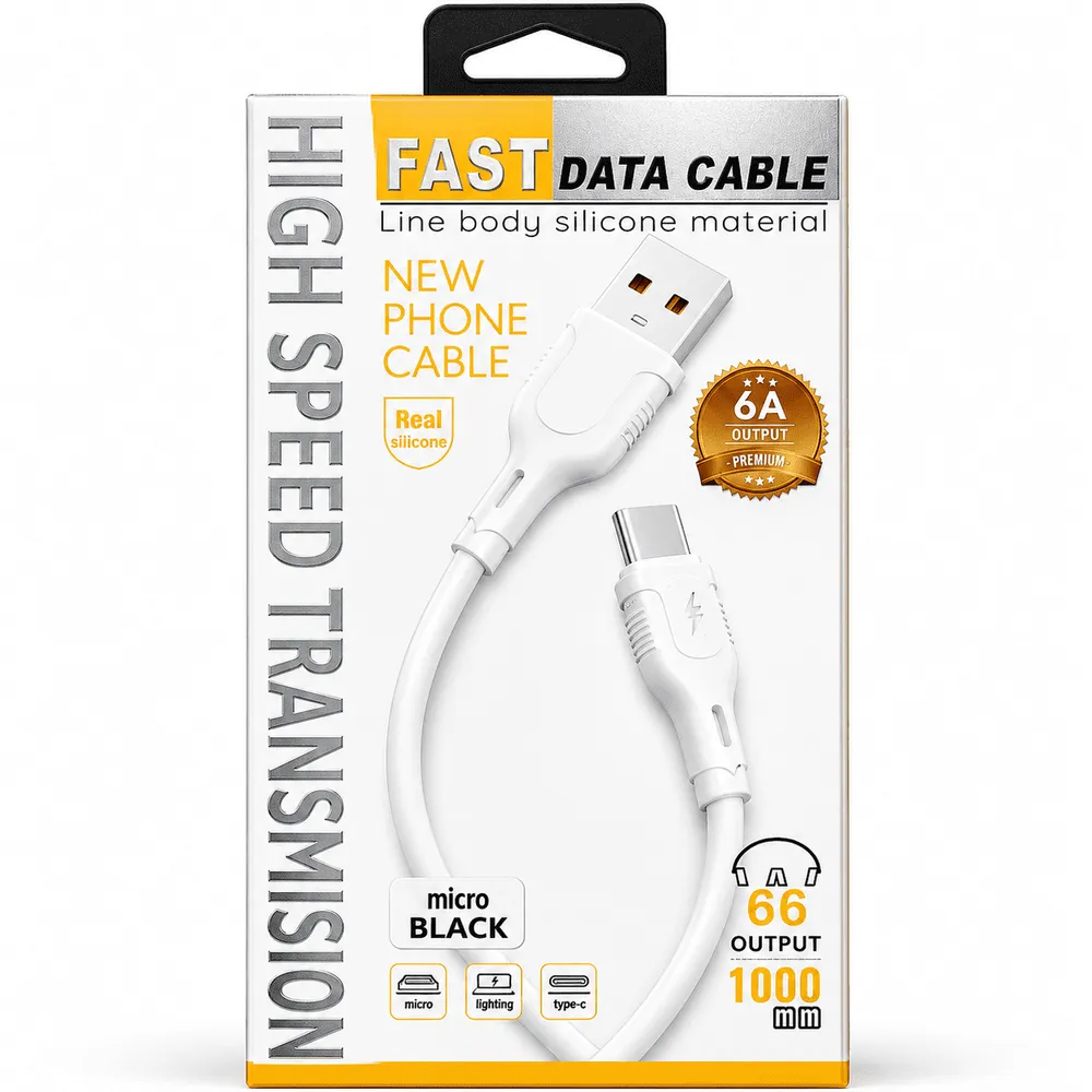 Cable USB a micro USB 6A 66W 1M ADC-025