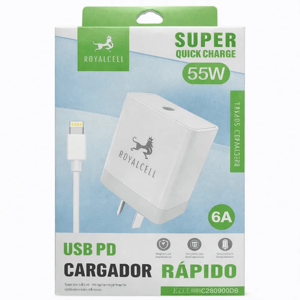 Cargador USB C y cable tipo C a iPhone 55W desarmado RC9006000B