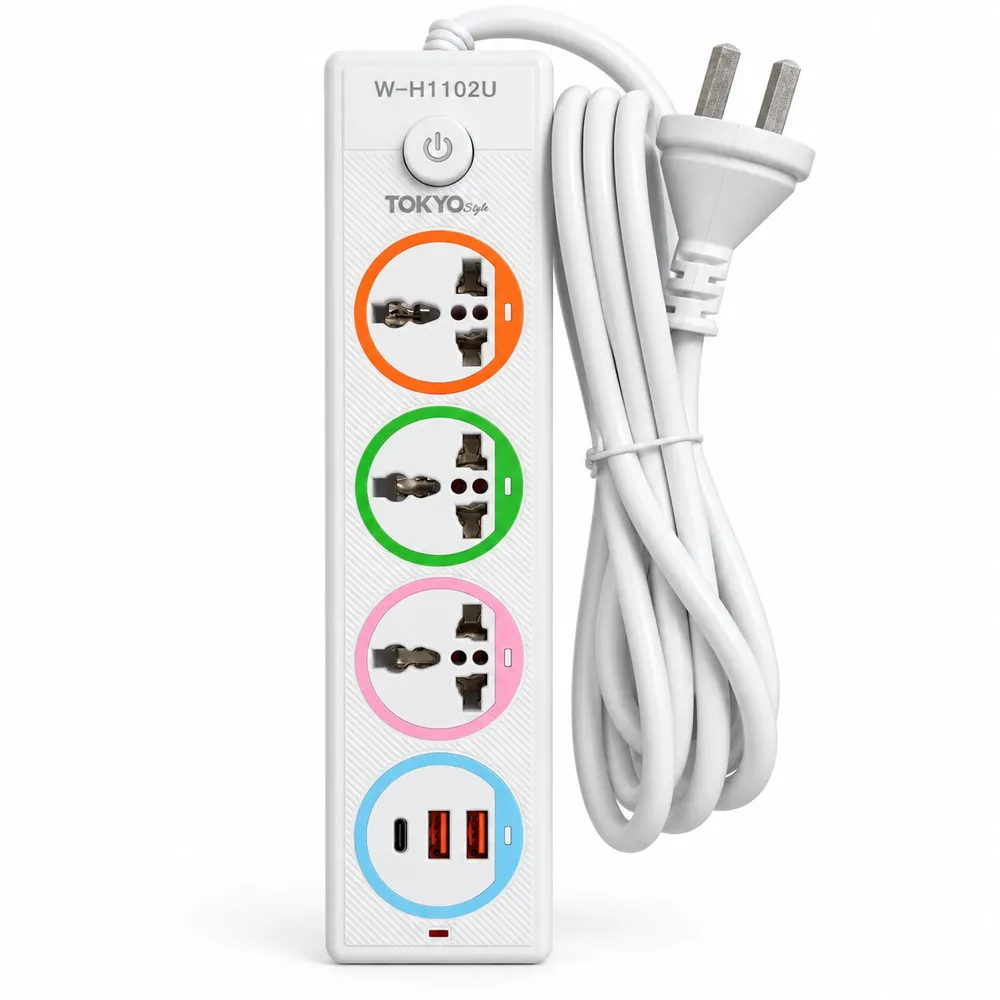 Zapatilla alargue 3 entradas + 2 USB + 1 TC W-H1102U