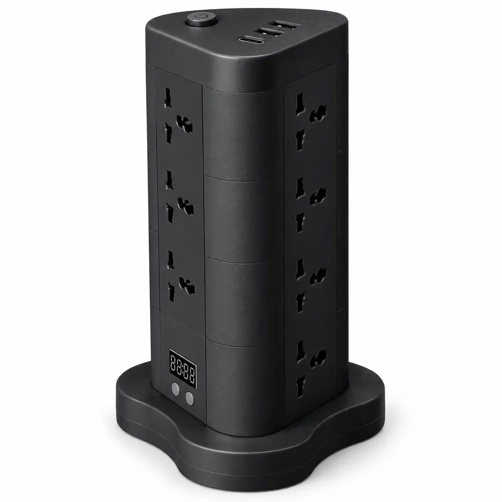 Zapatilla torre N84 / 12 entradas + 2 USB + 1 TC 2.1A 2500W