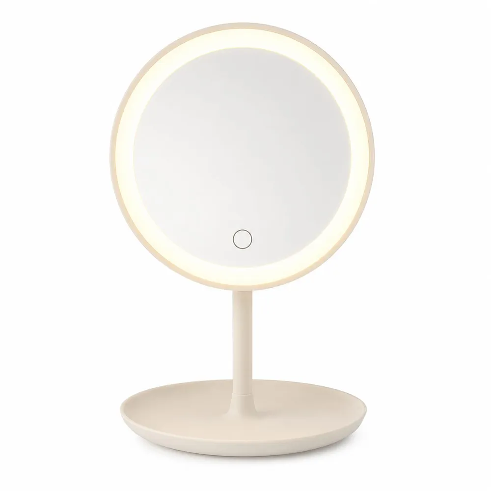 Espejo LED redondo con base organizadora 0028
