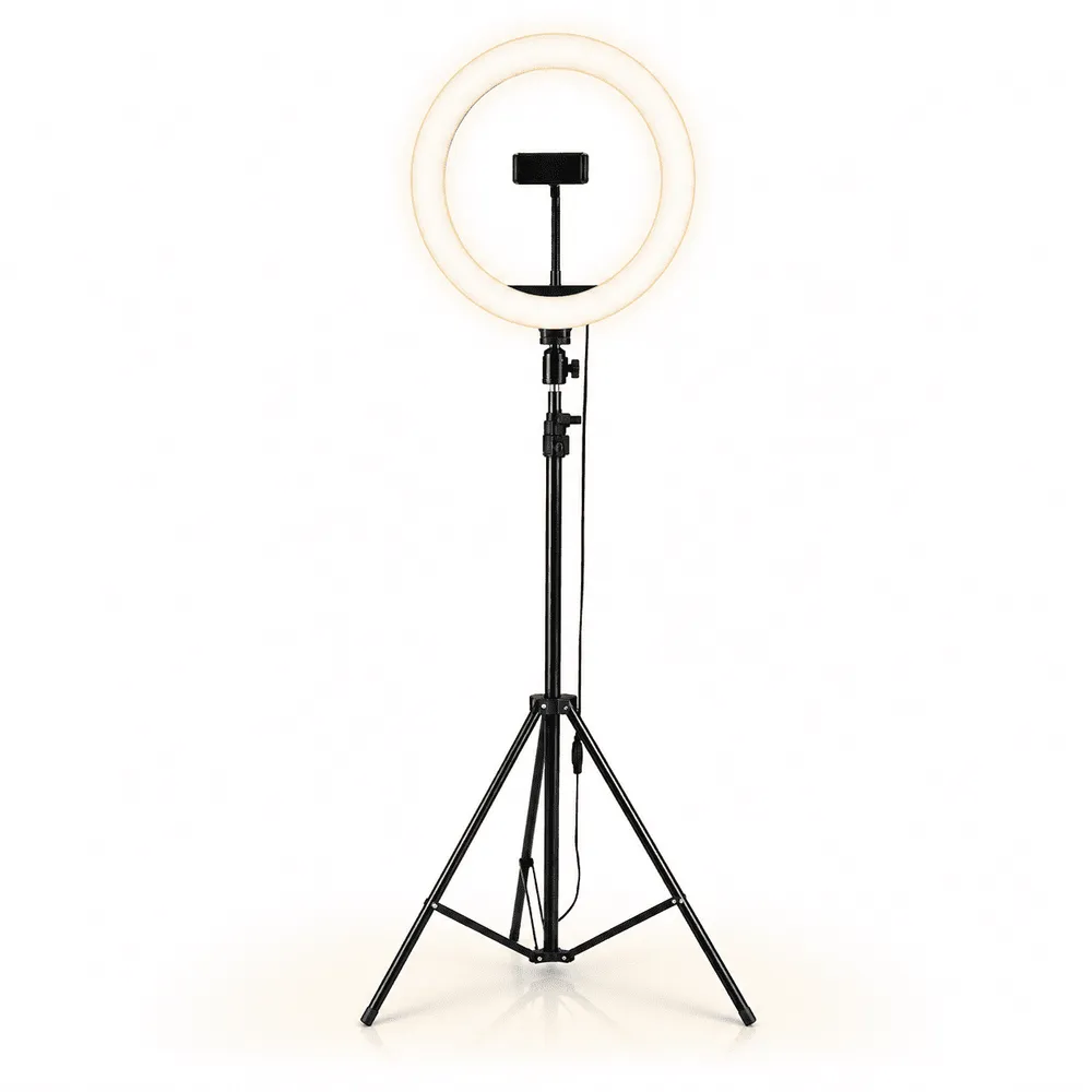Aro de luz LED 26cm 10 pulgadas c/trípode JS-260W/H-465