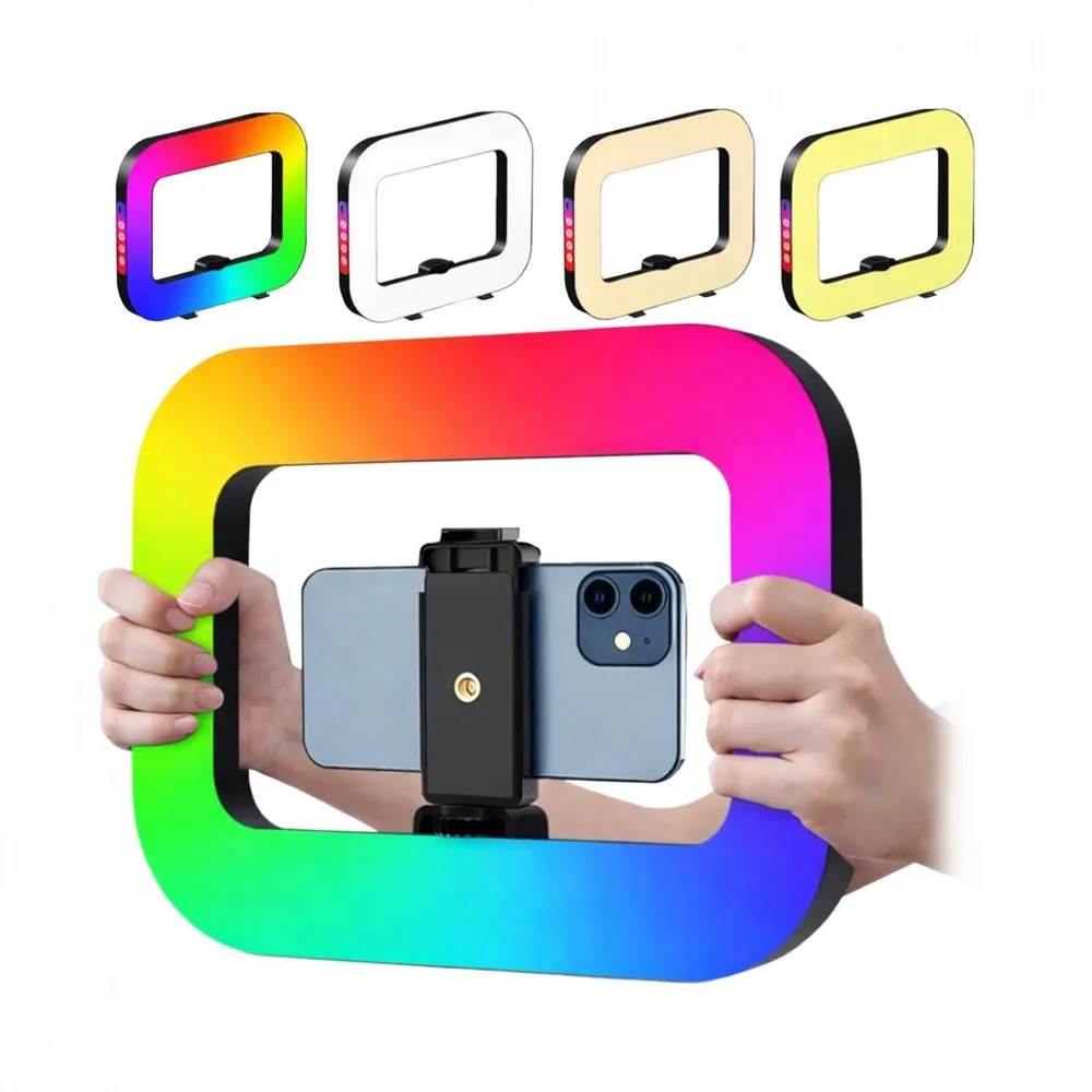 Aro de luz selfie rectangular 28X22 sin trípode RGB 83107