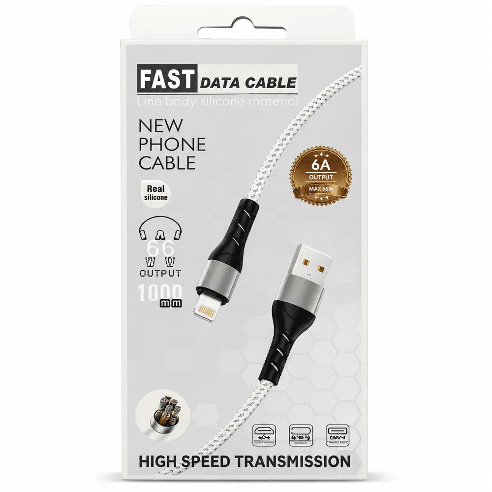 Cable iPhone Lightning 6A 1M mallado ADC-031